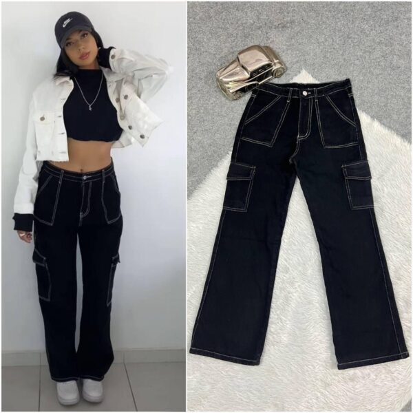 Six Pockets Wideleg Flared Denim Jeans 👖 - Image 2